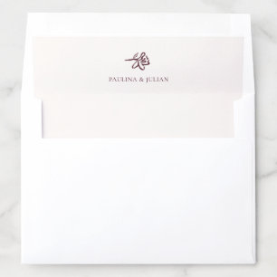 Blush White & Burgundy Elegant Floral Wedding Envelope Liner