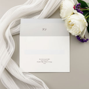 Blush White & Burgundy Minimalist Floral Wedding Envelope