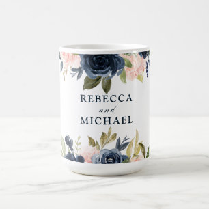 Blush & White Floral Wedding Engagement Party Coffee Mug