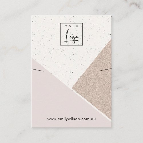  Blush White Glitter Ceramic Necklace Display Logo Business Card