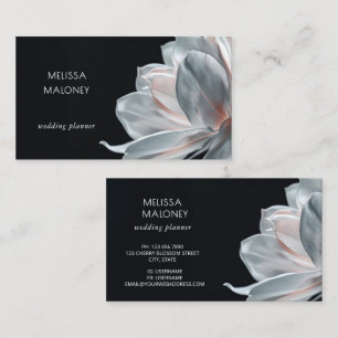 Blush White Magnolia Black Business Card