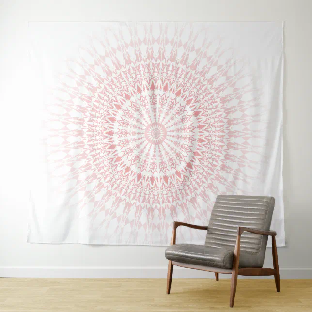 Blush White Mandala Tapestry Zazzle