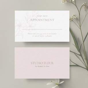 Blush & White   Modern Boho Minimal Floral Appointment Card
