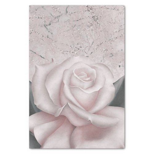 Blush White Rose Glam Modern Marble Bridal Shower Tissue Paper