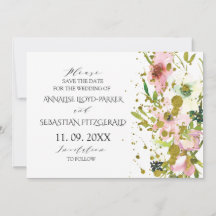Blush & white roses with gold splashes wedding
