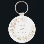 Blush White Rustic Meadow Floral Wreath Wedding Keychain<br><div class="desc">If you need any further customisation please feel free to message me on yellowfebstudio@gmail.com.</div>