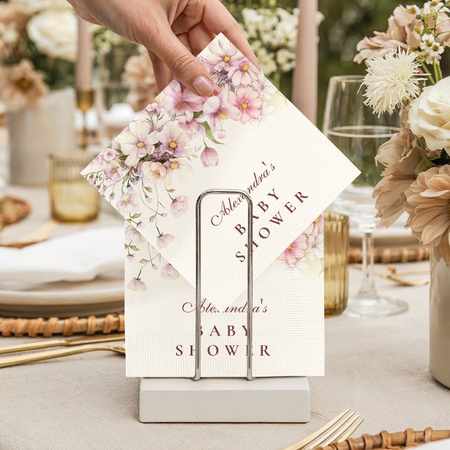 Blush Wildflower Garden Baby Shower Napkins (Creator Uploaded)