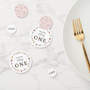 Blush Wildflower Girl 1st Birthday Party Confetti