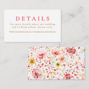 Blush Wildflower Wedding Details  Enclosure Card