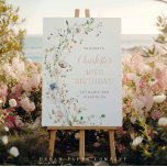 Blush Wildflowers 40th Birthday Welcome Poster<br><div class="desc">Welcome guests in style with this stunning blush pink wildflowers 40th birthday welcome sign! Perfect for celebrating your loved one's 40th birthday, this elegant design features soft pink floral elements and beautiful greenery. Easily customize the text to match your party details and create a striking entrance that sets the tone...</div>