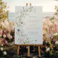 Blush Wildflowers 40th Birthday Welcome