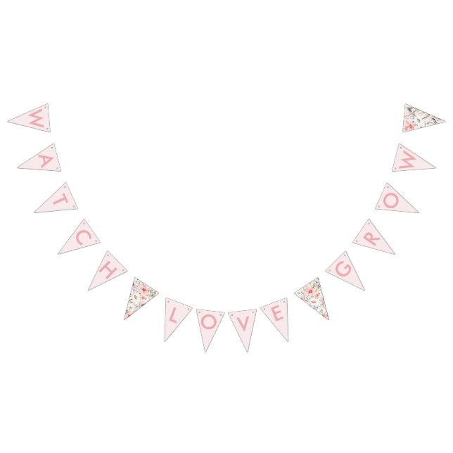 Blush Wildflowers Bridal Shower Bunting Banner (All)