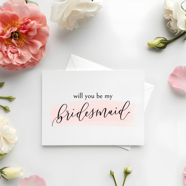 Blush Will you be my bridesmaid Proposal Card (Bridesmaid Proposal Card | Watercolor & Calligraphy Design | Sweet & Chic way to pop the question!)