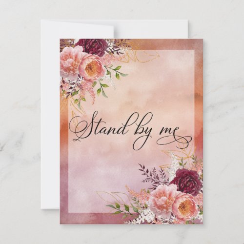 Blush Will You Be My Bridesmaid Proposal Note Card