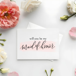 Blush Will you be my Maid of Honor Proposal Card