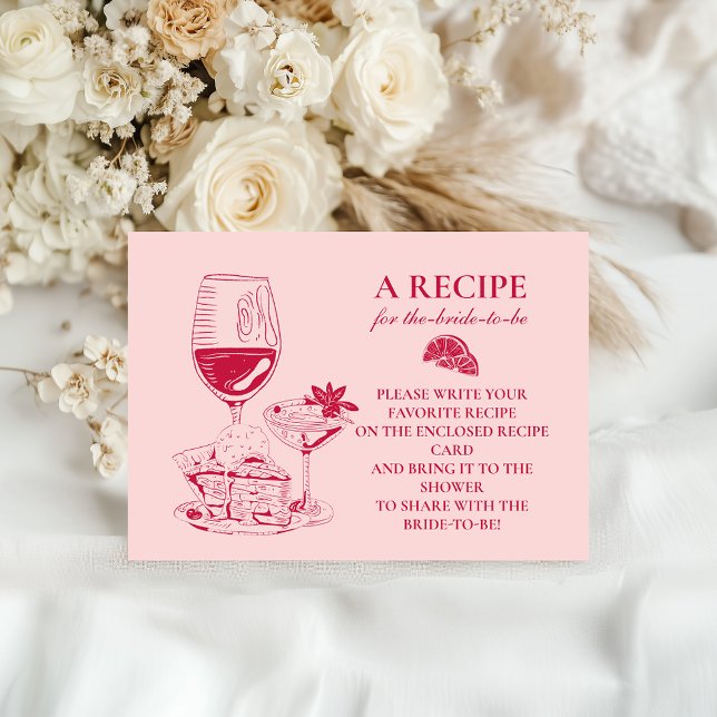 Blush Wine Citrus Bridal Shower Enclosure Card (Creator Uploaded)