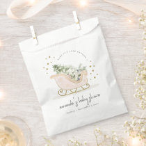 Blush Winter Sleigh Its Cold Outside Baby Shower Favor Bag