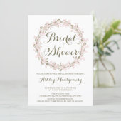 Blush Winter Wreath Bridal Shower Invitation (Standing Front)