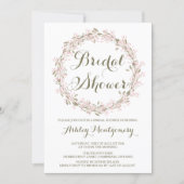Blush Winter Wreath Bridal Shower Invitation (Front)