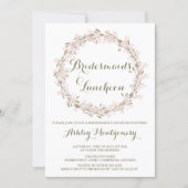 Blush Winter Wreath Bridesmaids Luncheon Invite (Front)
