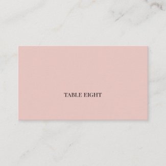 Blush with Black Modern Font Place Card