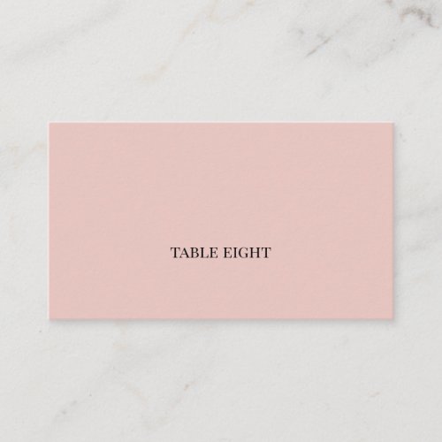 Blush with Black Modern Font Place Card