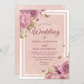 Blush Wonderland: Gorgeous Blush Floral Wedding Invitation (Front/Back)