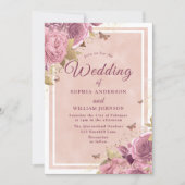 Blush Wonderland: Gorgeous Blush Floral Wedding Invitation (Front)