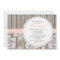 Blush Wood Lace Rustic Bridal Shower Invitations