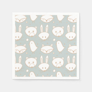 Blush Woodland Creatures Paper Napkins