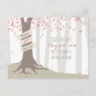 Blush Woodland Wedding Save The Date Postcard