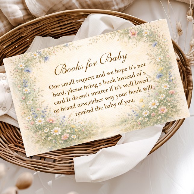 Blush Yellow Wildflower Books For Baby Enclosure Card (Creator Uploaded)