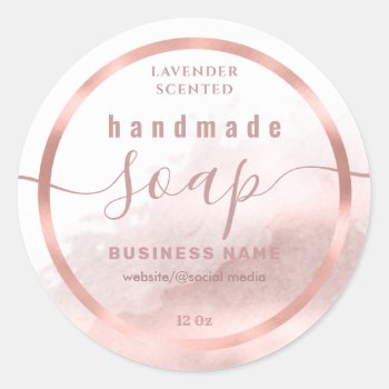 Blushed Watercolor Script Handmade Soap Label by Makidzona at Zazzle
