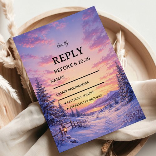 Blushing Alpine Sunset Beyond RSVP Card