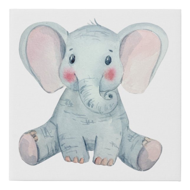 Blushing Baby Elephant Canvas Print  (Front)