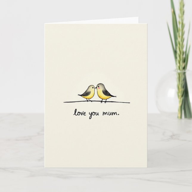 Blushing Birds Mums Love Card (Front)