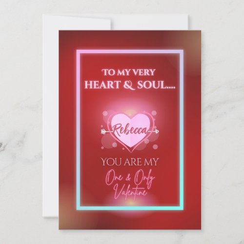 Blushing Blood Red typographic Valentines Day Holiday Card