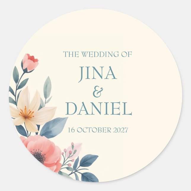 Blushing Bloom  Classic Round Sticker (Front)