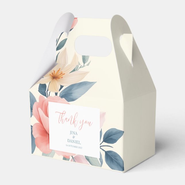 Blushing Bloom  Favor Boxes (Front Side)