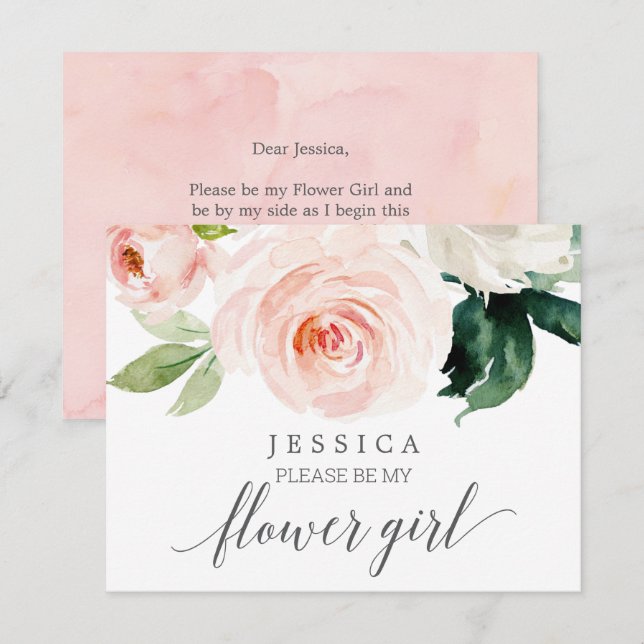 Blushing Bloom Will You Be My Flower Girl Card (Front/Back)