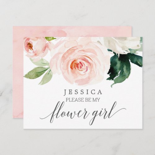 Blushing Bloom Will You Be My Flower Girl Card