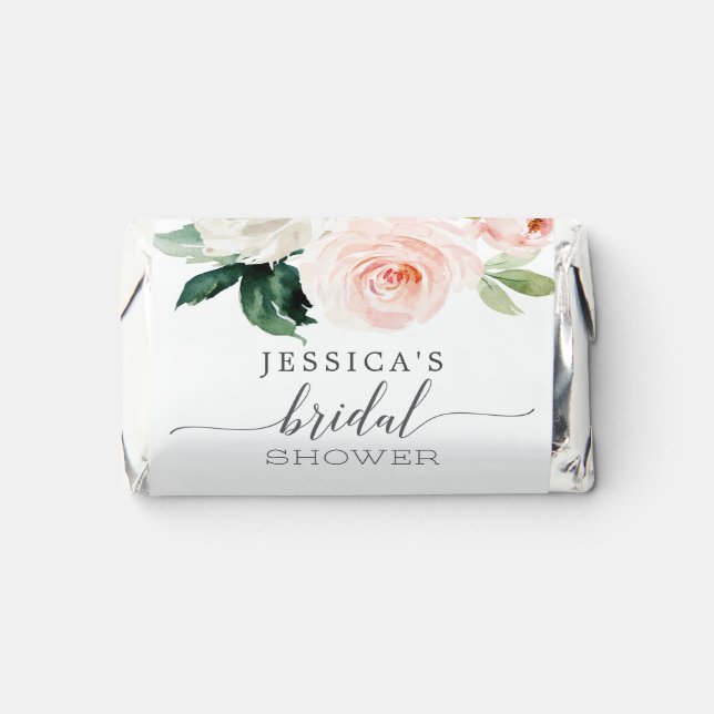 Blushing Blooms Bridal Shower Favors Chocolate  (Front)