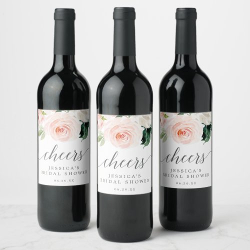 Blushing Blooms Bridal Shower Favors Wine Labels