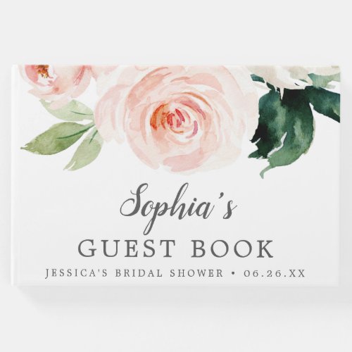 Blushing Blooms Bridal Shower Guest Book