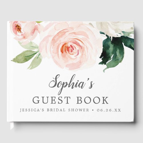 Blushing Blooms Bridal Shower Guest Book