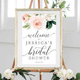 Blushing Blooms Bridal Shower Welcome Sign