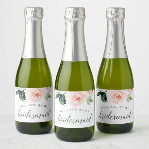 Blushing Blooms Bridesmaid Proposal Labels