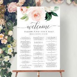 Blushing Blooms Floral Wedding Seating Chart Foam Board