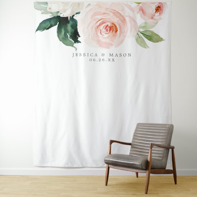 Blushing Blooms Wedding Backdrop Photo Booth (In Situ)