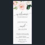Blushing Blooms Wedding Program<br><div class="desc">This beautiful wedding program is perfect for any style of wedding. Easily edit with your information. Your guests will love easily reading over all of your wedding details!</div>